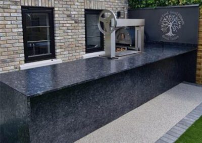 Steel Grey Leather Granite Kitchen Worktops