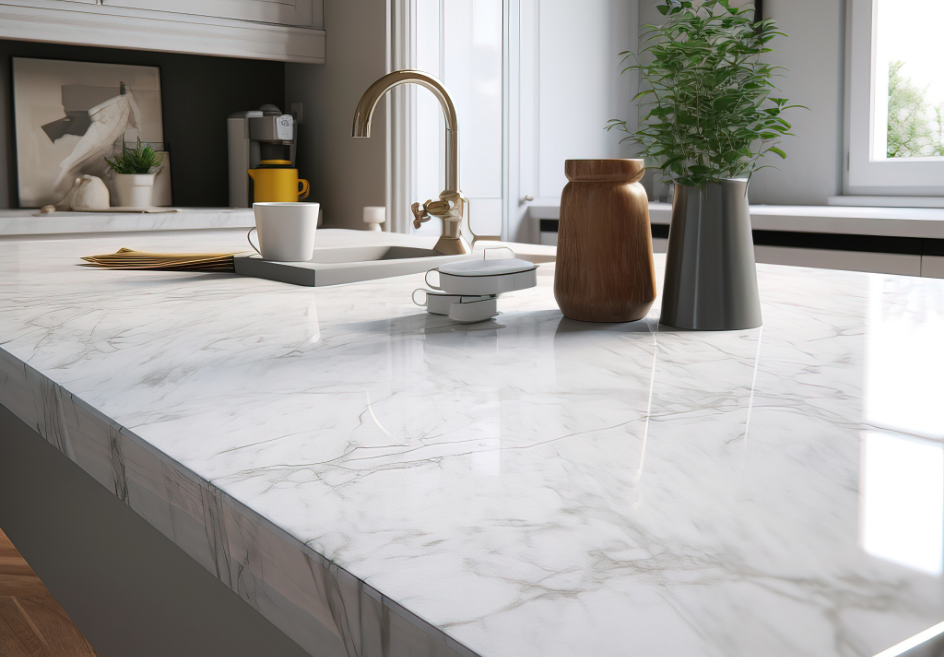 marble look ceramic kitchen worktops